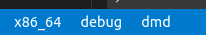 vscode status bar having x86_64, debug, dmd