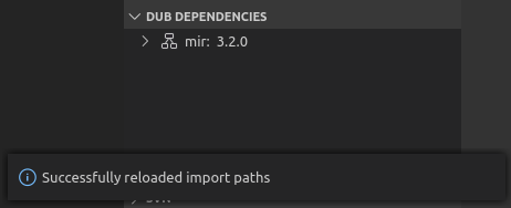 working dub dependencies panel